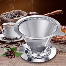 Coador de Café Inox Reutilizável Premium PEQUENO – Sustentável e Durável - Café Mais Saboroso Sem Papel