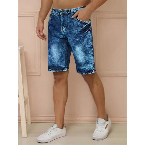 Bermuda Jeans Masculina sem Rasgada Moda Verão  100% ALGODAO