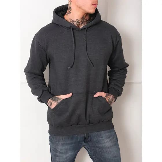 Blusa de Frio Moletom Masculino de 3 Cabo com Capuz Gola careca Liso Modelo Básico Versátil
