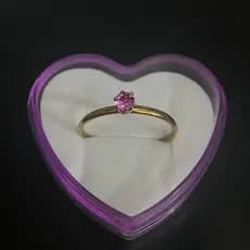Modelo 2 Anel De Aço Inox DOURADO Solitário Pedra Colorida Pedra Zircônia 4mm Casamento ou Noivado