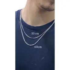 Corrente Masculina Grumet 1mm em Aço Inox PRATEADA Em Diferentes Tamanhos