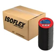 Kit 10 Fitas Isolantes 10 Metros Atacado Antichama Preta 10m