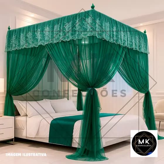 mosquiteiro casal ou queen palácio com armação 1,60x2,00 renda volta ao mundo mosquiteiro completo