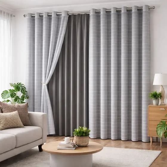 Cortina Blackout PVC Sala 3,00 x 2,70 Voil Xadrez 100% Blecaute,