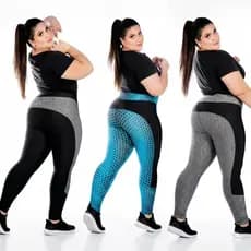 Kit 2 Leggings Plus Size ModelaBumbum | Cintura Alta | Conforto + Estilo | Estampa sortida