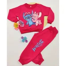 Conjunto InfantilCriança Sti Lil Pink Bebê Roupa Infanto Juvenil Menina Femino Inverno e Frio Calça Casaco2 a 12 anos