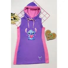 Vestido Infantil Infanto Juvenil Criança - Inverno e Verão Leve Com Capuz Blogueirinha Barato 2 a 12 anos Envio Imediato