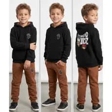 Conjunto Infantil Lançamento Menino Moletinho Inverno Blusa e Calça do 2 ao 14 anos Agasalho