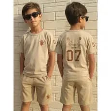 Conjunto Top Infantil Estiloso Infanto Juvenil Menino Verão 2026 Camisa e Bermuda 1 a 14 anos