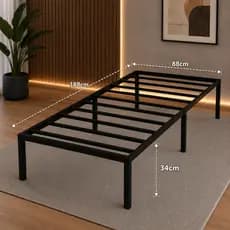 Cama Metal Solteiro Reforçado Base de Ferro Resistente
