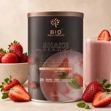 Shake Morango Substituto de Refeição 450g | Nutrição Completa com 23 Vitaminas | 24g de Proteína | Bio Equilibrium