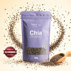 Chia 100g Grãos Naturais | Fonte de Fibras e Ômega 3 | Ajuda no Intestino e Emagrecimento Saudável