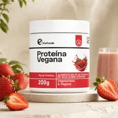 Suplemento Vegano de Soja Sabor Morango 200g Sem Glúten Sem Conservantes Fonte de Proteína