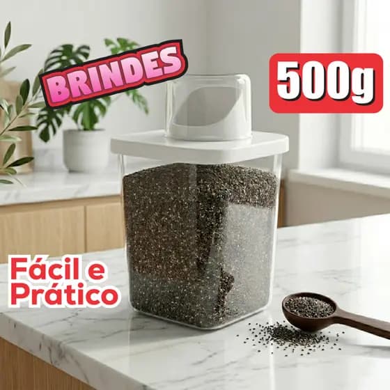 Pote Acrícilo 500g | 700ml com Copo Dosador | Ideal para Grãos Alimentos e Suplementos