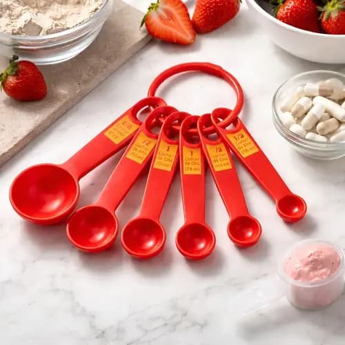 Kit Jogo de Colheres Medidoras 6 Peças para Cozinha Receitas Medição Precisa Prático e Resistente