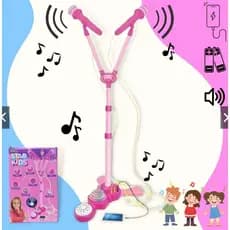 Microfone Infantil Com Pedestal Que Canta De Verdade Luzes E Som