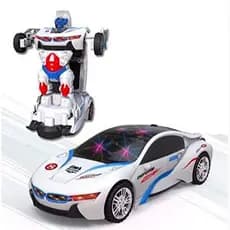 Brinquedo Infantil Carro Transforme Vira Robô 2 em 1 Luz e Som