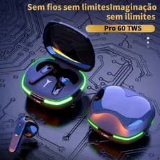 Pro 60 TWS Fones De Ouvido bluetooth Sem Fio V5.1 Fone 9d Estéreo MIC Embutidos Originaisearpods