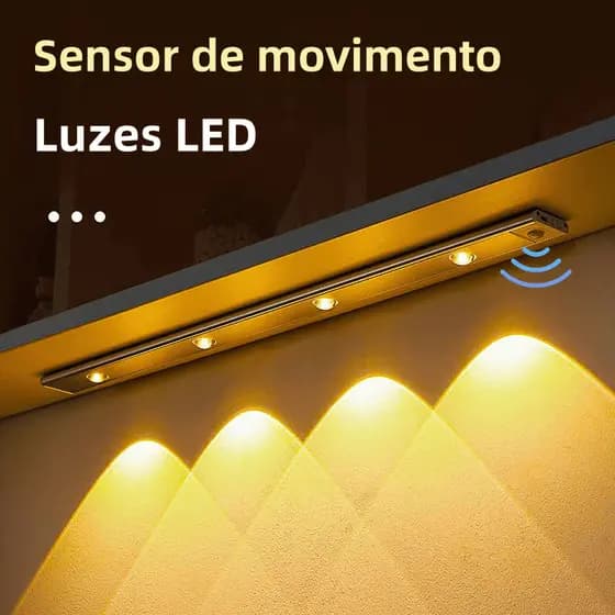 3 Cores Regulável Led Luminária USB Recarregável Lâmpada Sensor De Movimento Luz para cozinha e Sala