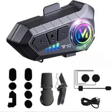 Y10 Motocicleta Sem Fio Bluetooth 5.3 Fone De Ouvido Capacete Kit De Chamadas Mãos Livres À Prova D''Água Intercom