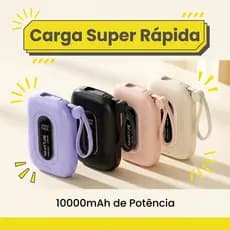 Carrega Super Rápido Power Bank De 10000 MAh Com USB Universal‌, Compacto, Portátil E Com Exibidor Numérico VIVA