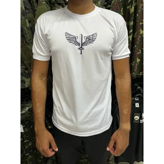 Camisa Forca Área Brasileira  Branca TFM (Treinamento Físico Militar) Trilobal