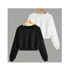 Kit 2 Moletom Cropped Feminino Algodão Premium Sem Capuz Varias Cores