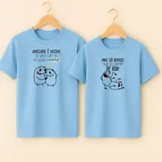 Camiseta Algodão Estampa Amizade É Assim Meme Engraçado Flork Amigas BFF Best Friends Manga Curta