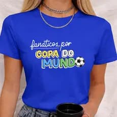 Babylook Algodão Estampa Fanáticos por Copa do Mundo Look Torcida Torcedores Time Brasil Hexacampeão
