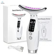 Massageador De Pele Firmeza Pescoço Led de 7 Modos Massageador Portátil Beleza para Rosto e Pescoço TECNO