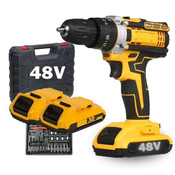 Parafusadeira Furadeira 18V/48V com 2 Baterias Com Maleta e Acessórios Completo