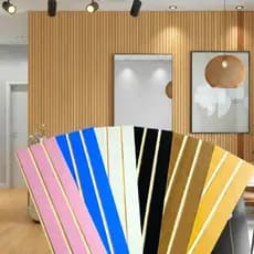 Kit 20 Placas Painel Ripado MDF Parede 3D Autocolante Decorativo - Entrega Rápida