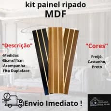 Kit Painel Ripado 45x11cm Autocolante Decoração Parede MDF Alta Qualidade