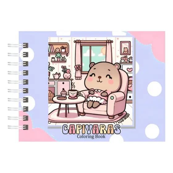 Livro de Colorir Capivara 180g – 48 Desenhos Exclusivos com Capa Dura Holográfica