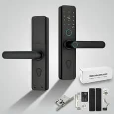 Fechadura Eletrônica Smart Door com Impressão Digital, Senha, Cartão NFC e Chave Mecânica