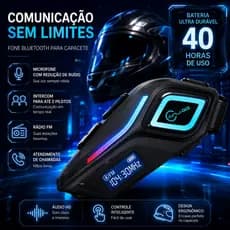 fone de ouvido bluetooth 5.4 para capacete de motocicleta microfone 2 em 1 para motocicleta