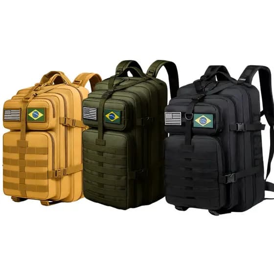 Mochila Militar Tática Masculina Grande Reforçada Trilha Camping Viagem Resistente Água Oferta
