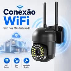 Câmera de Vigilância Segurança Wi-Fi Full HD IP66 | Sensor de Movimento e Áudio Bidirecional 360°