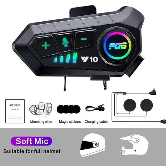 Fone de Ouvido para Capacete de Moto Bluetooth com Controle por Voz – Áudio Estéreo e Mãos Livres