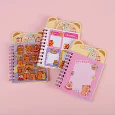 Caderno Fofo Capivara – Mini Caderno com Adesivos e 4 Capas Criativas para Anotações Encantadoras