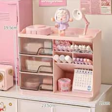 Organizador de Mesa Estiloso com Apoio para Celular – Organização Sofisticada e Beleza no Seu Ambiente!