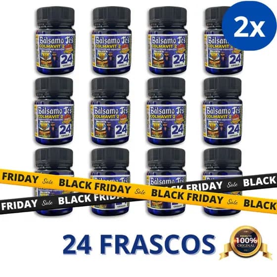 24 Frascos COLMAVIT 2 Black Premium -  Importado - 24 Cápsulas