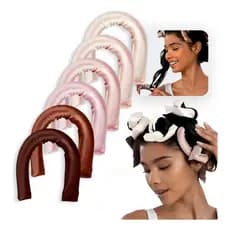 Kit 6 Peças Modeladores De Cabelo Cetim Sem Calor Cobertos Flexi Cachos Modeladores De Cabelo Dormir