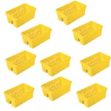KIT C/ 10 CAIXAS DE EMBUTIR Tramontina PVC AMARELA 4 X 2