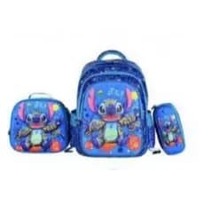 Kit 3x1 Mochila Escolar 3d Lancheira Estojo Personagens