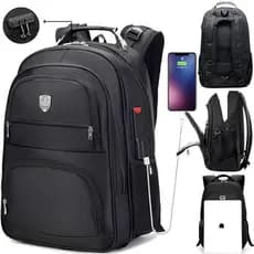 Mochila Grande Reforçada Escolar Bolsa Para Laptop Notebook Escola Trabalho Viagem Senha Trava Anti Furto Cabo Usb Auxiliar Fone de Ouvido