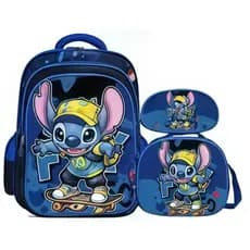 Kit 3x1 Mochila Escolar 3d Lancheira Estojo Personagens