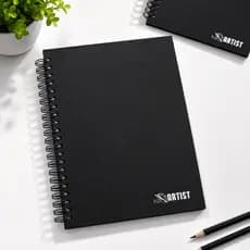 Caderno Sketchbook Universitário Capa Dura Preto Sem Pauta  1 matéria 80 folhas gramatura 90 g/m²