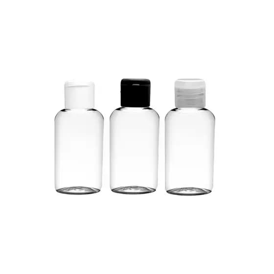 50 Frascos Pet Oval 30ml com Tampa Flip Top para Lembrancinhas