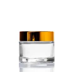 2 Potes de Vidro 100ml com Tampa Dourada Para Creme